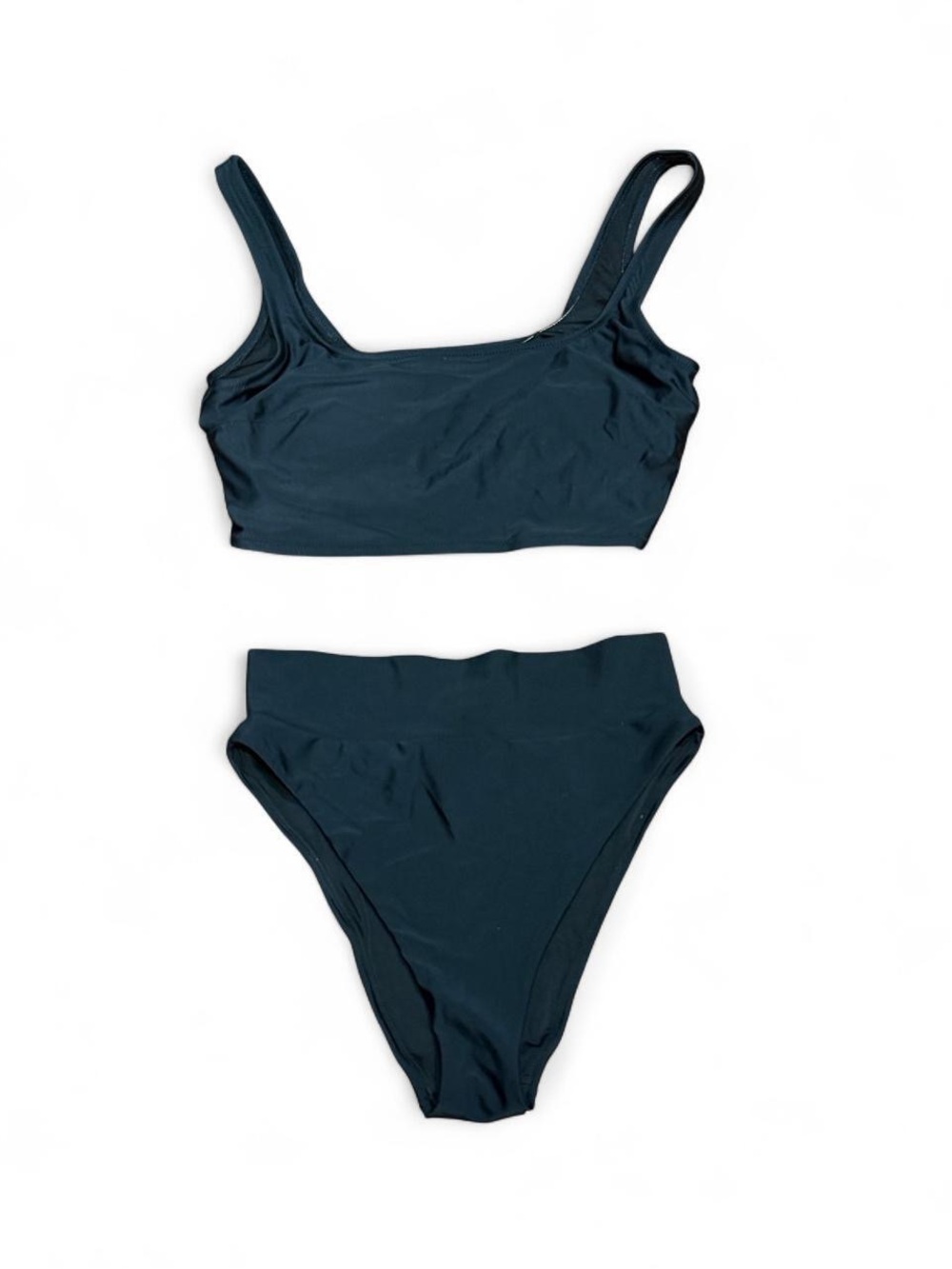 High-Waist Scoop Bikini Set in Black